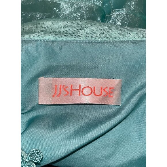 JJ's House Aqua A Line Layered Short Organza Cocktail Mini  Dress Women's Size S - Picture 7 of 8